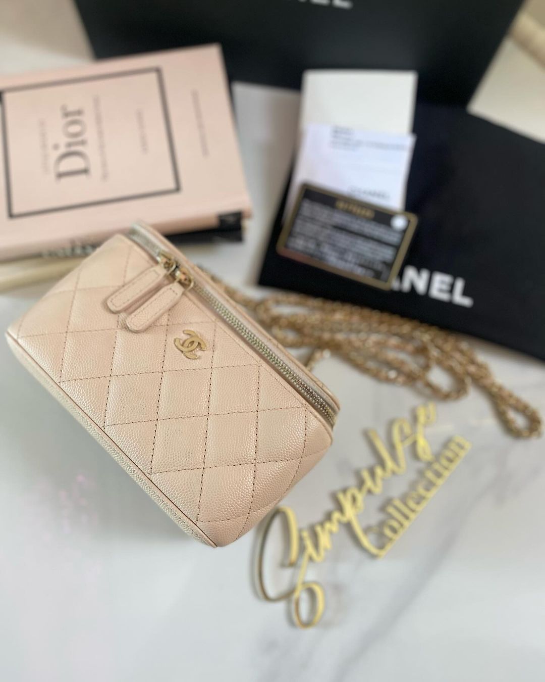 Chanel Vanity Caviar in Beige GHW