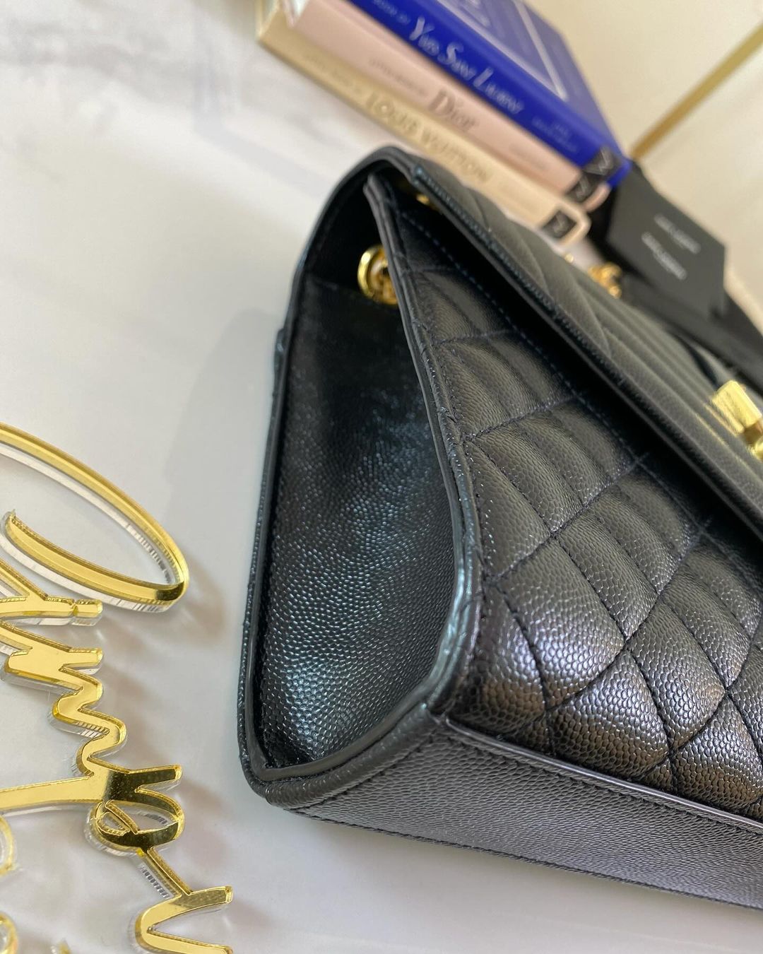 Y S L Medium Monogram Flap Bag GHW
