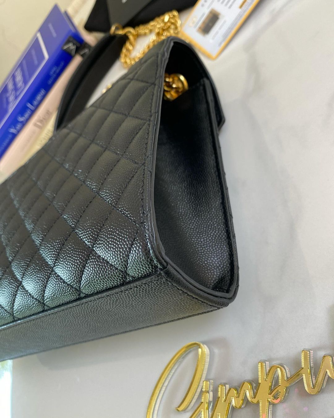 Y S L Medium Monogram Flap Bag GHW