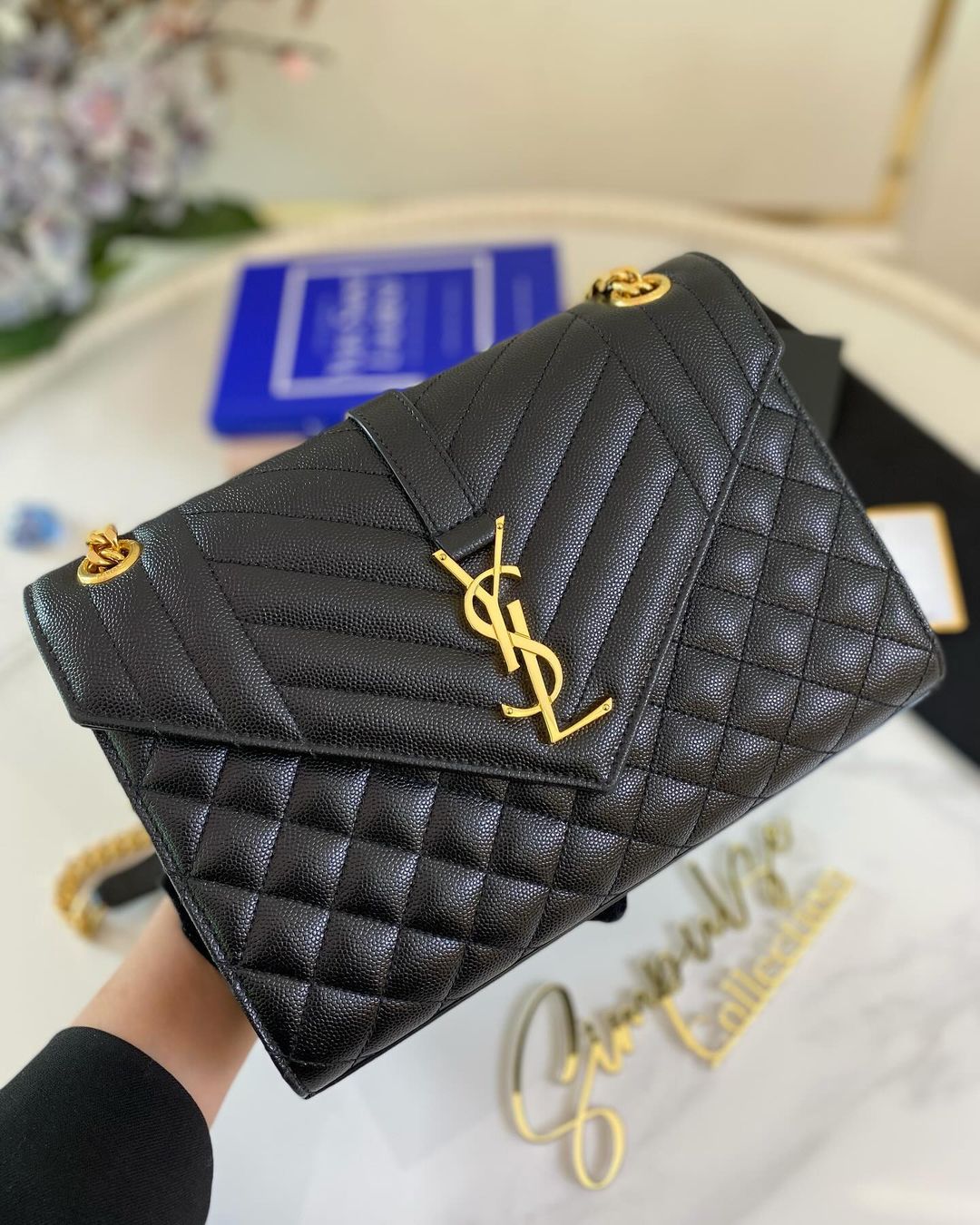 Y S L Medium Monogram Flap Bag GHW