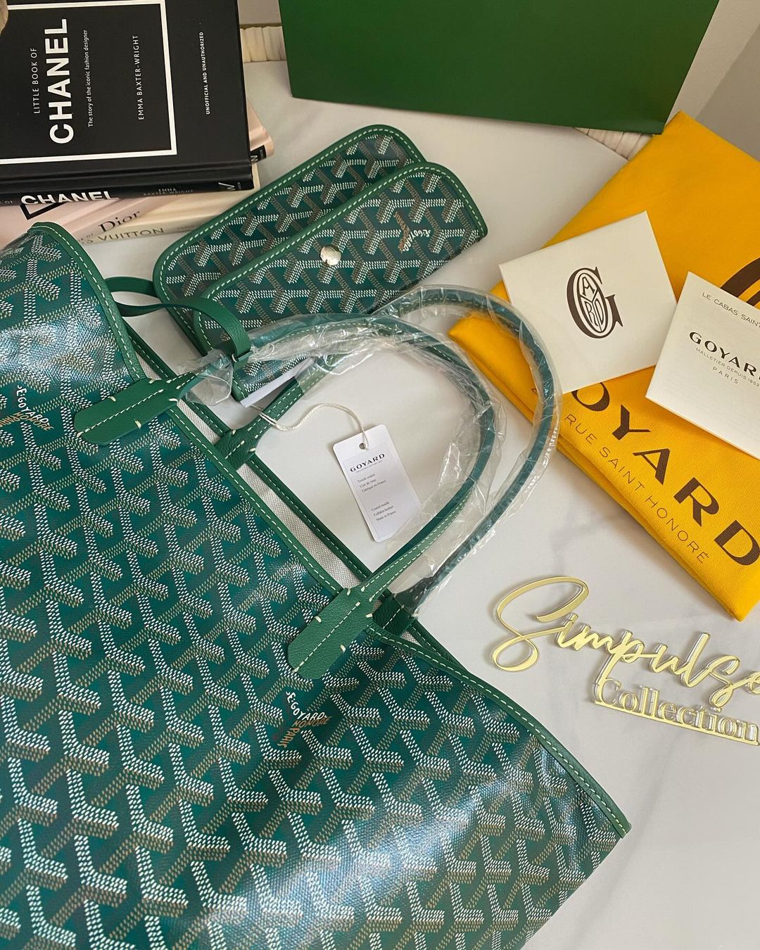 Goyard St. Louis Pm Size in Green