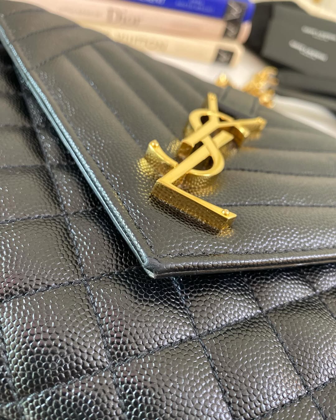 Y S L Medium Monogram Flap Bag GHW