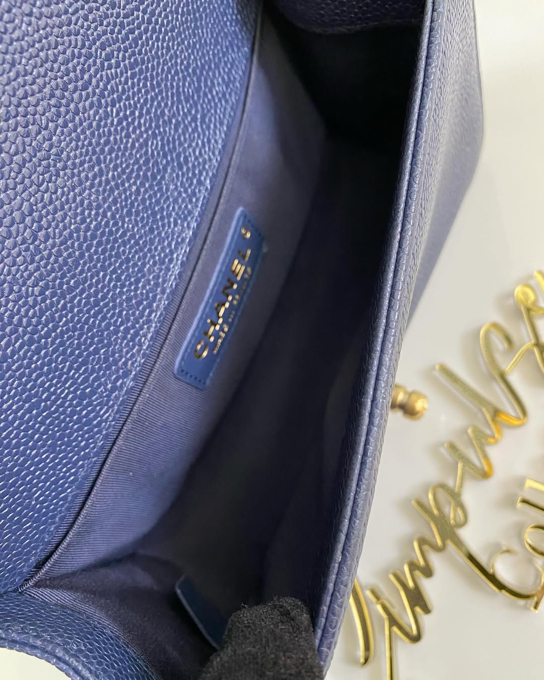 C Small Leboy Caviar Navy Blue LGHW