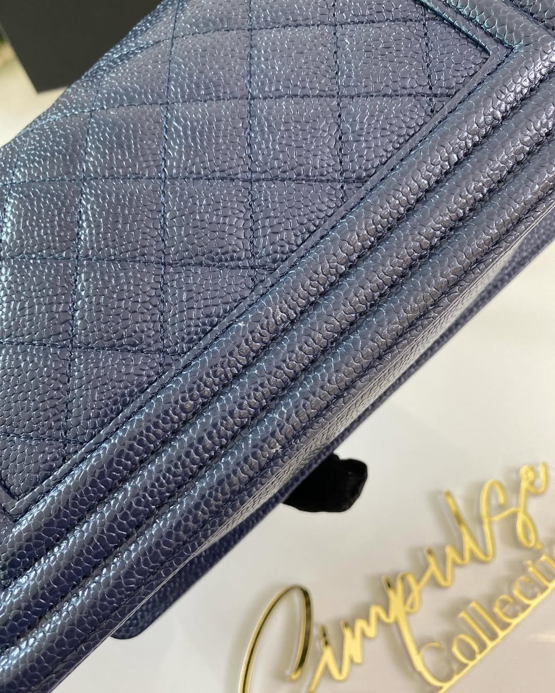 C Small Leboy Caviar Navy Blue LGHW