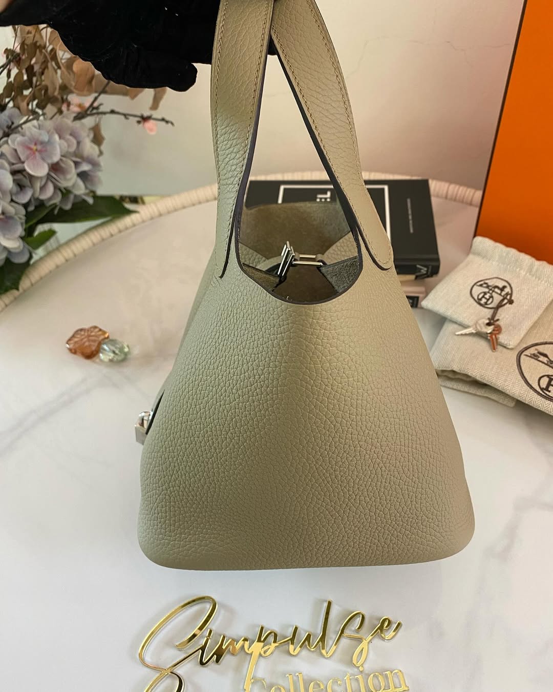 Hermes Pico Lock 18 Beige Marfa