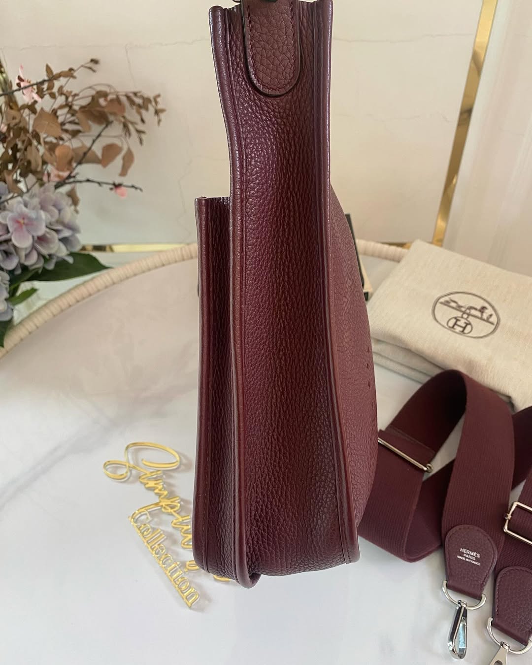 Hermes Evelyne PM3 Burgundy