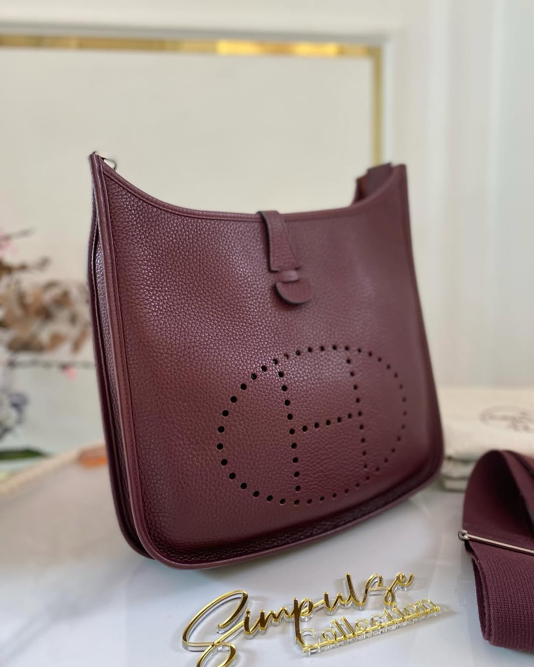 Hermes Evelyne PM3 Burgundy