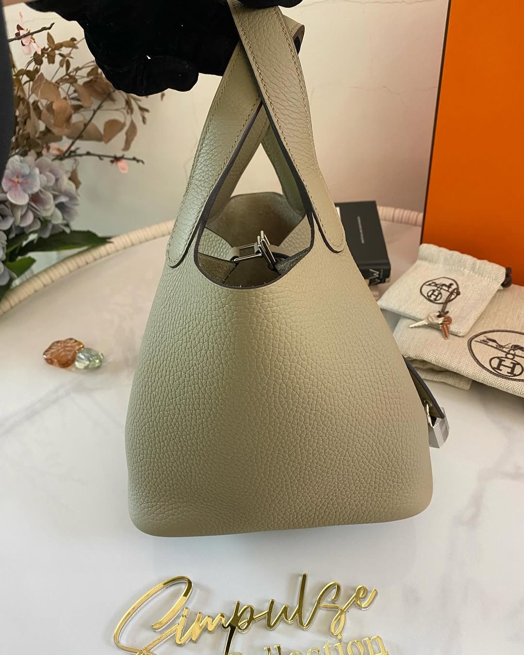 Hermes Pico Lock 18 Beige Marfa