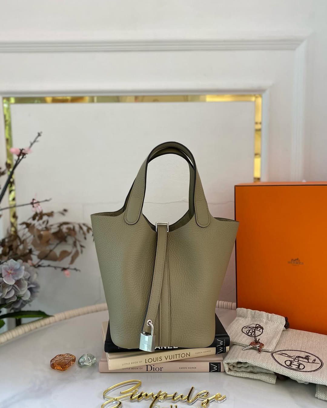 Hermes Pico Lock 18 Beige Marfa