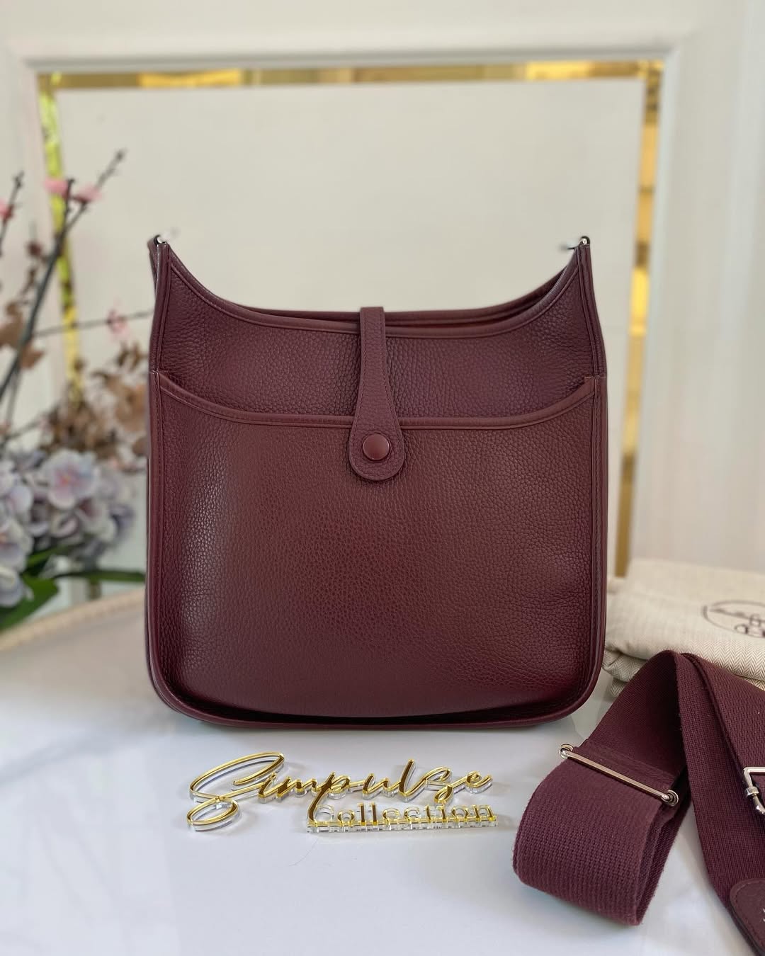 Hermes Evelyne PM3 Burgundy