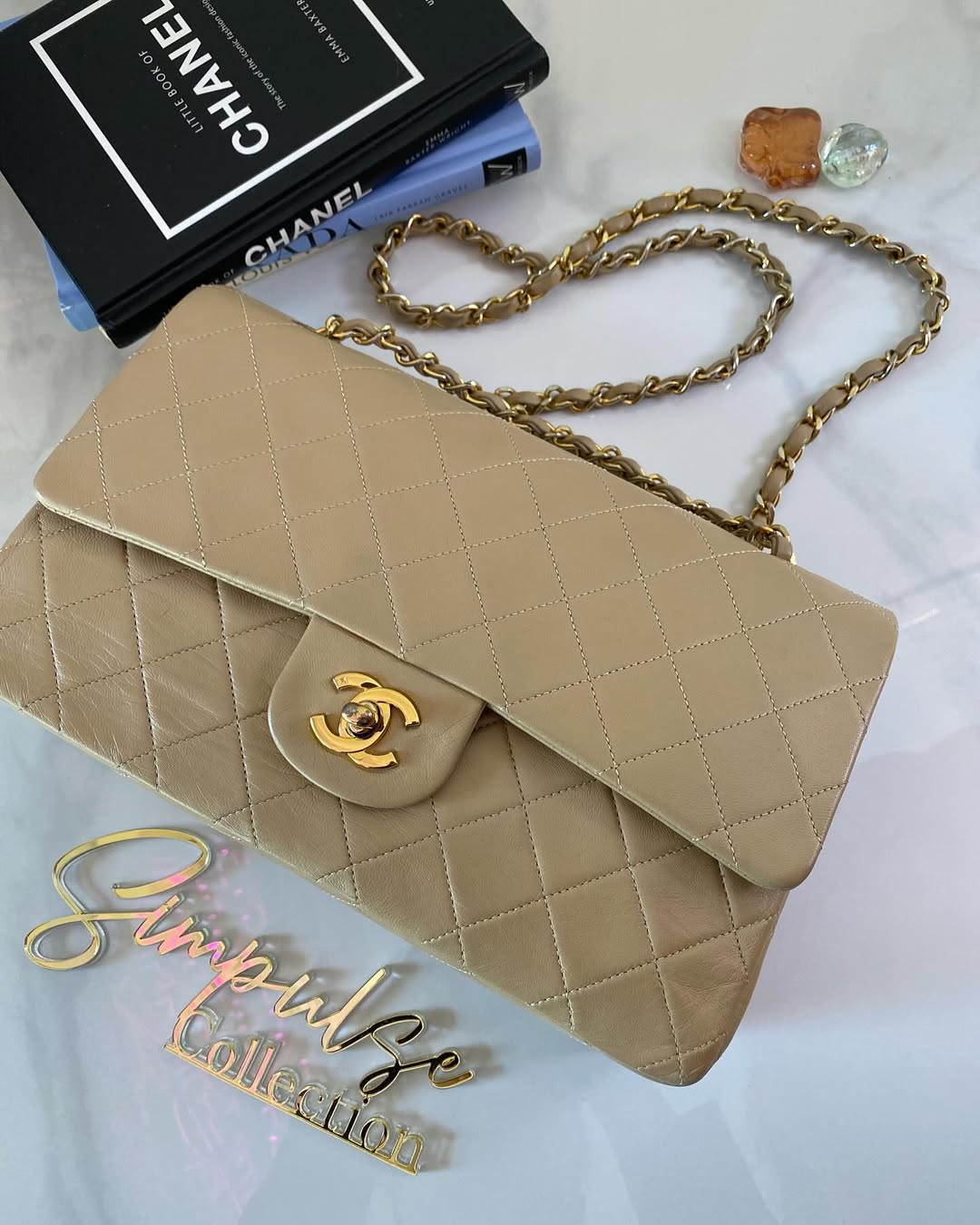 C Double Flap Medium Lambskin GHW