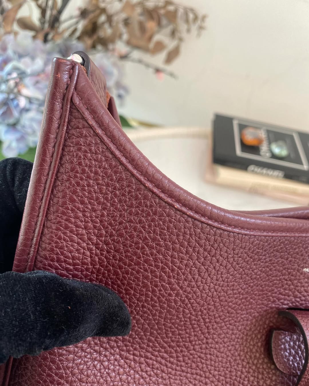 Hermes Evelyne PM3 Burgundy