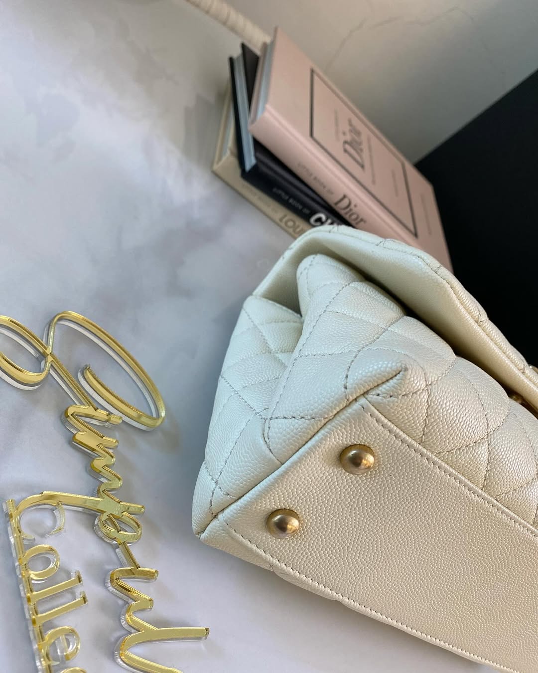 C Coco White Small GHW (Exotic Handle)