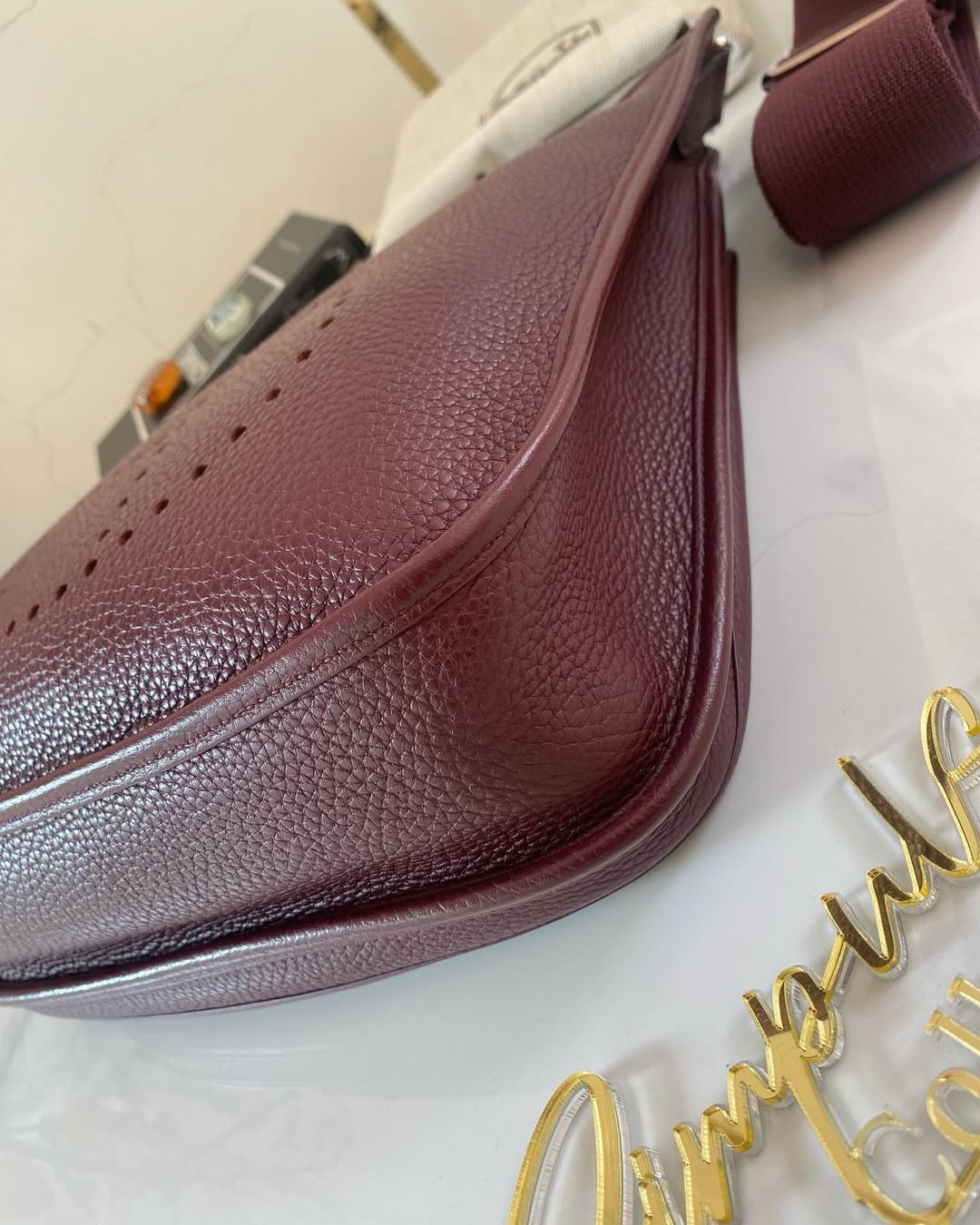 Hermes Evelyne PM3 Burgundy