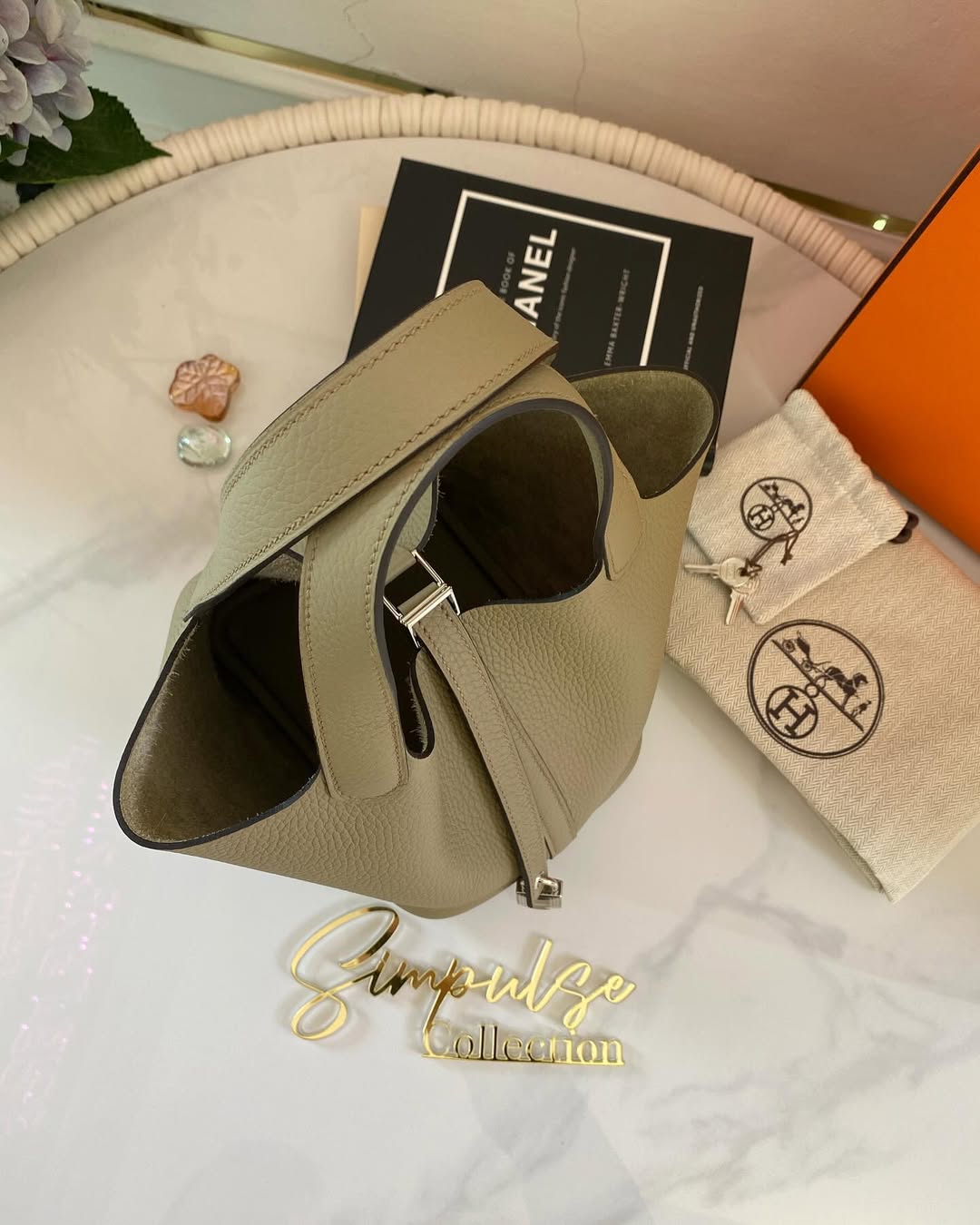 Hermes Pico Lock 18 Beige Marfa