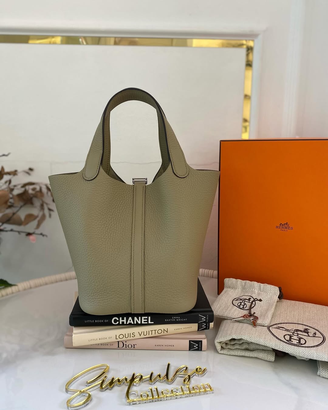 Hermes Pico Lock 18 Beige Marfa