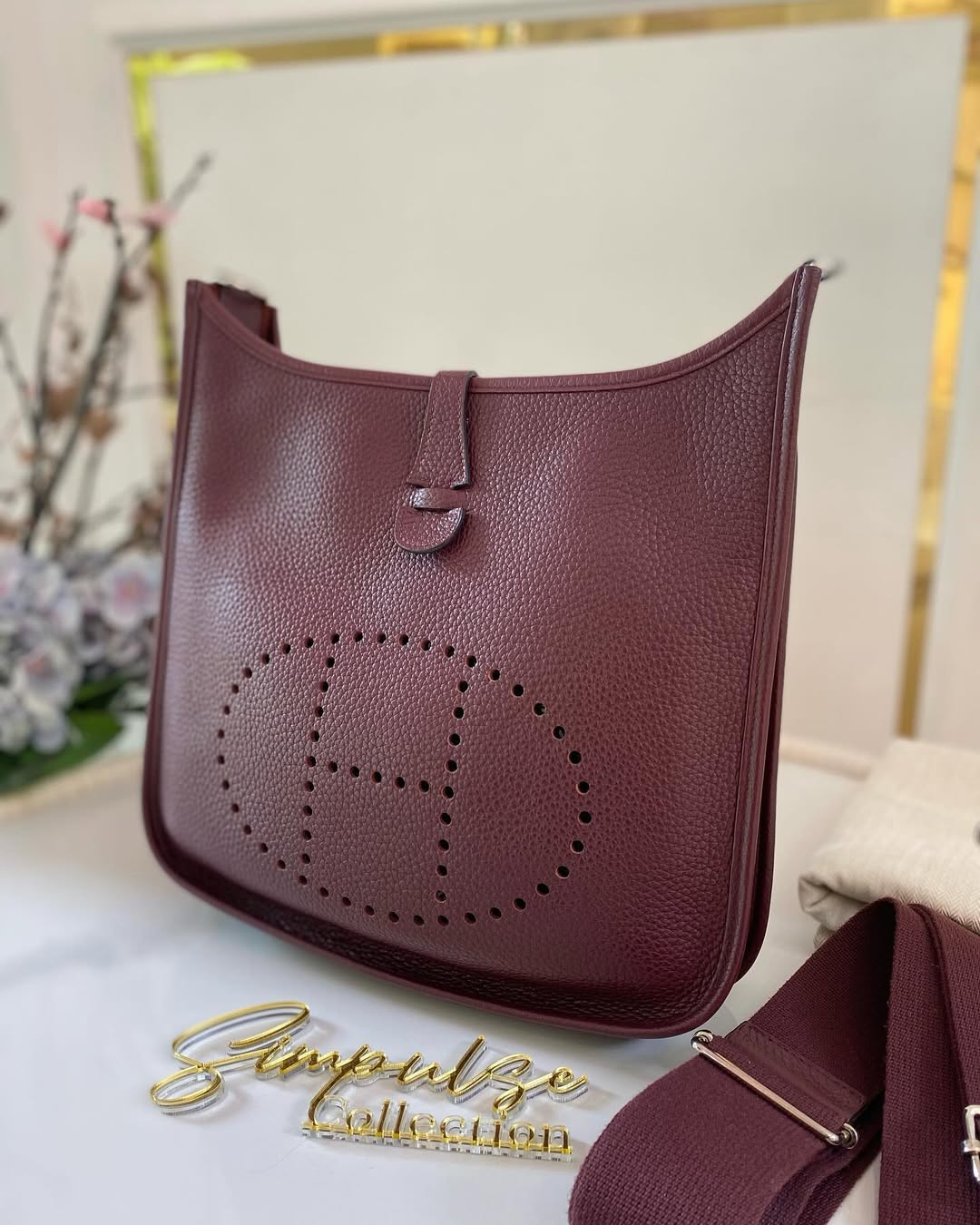 Hermes Evelyne PM3 Burgundy