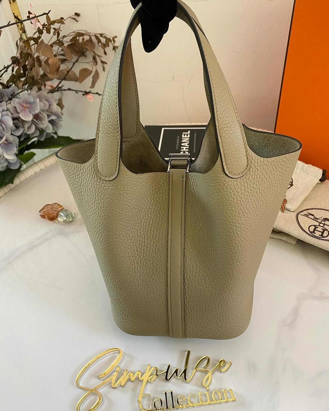 Hermes Pico Lock 18 Beige Marfa