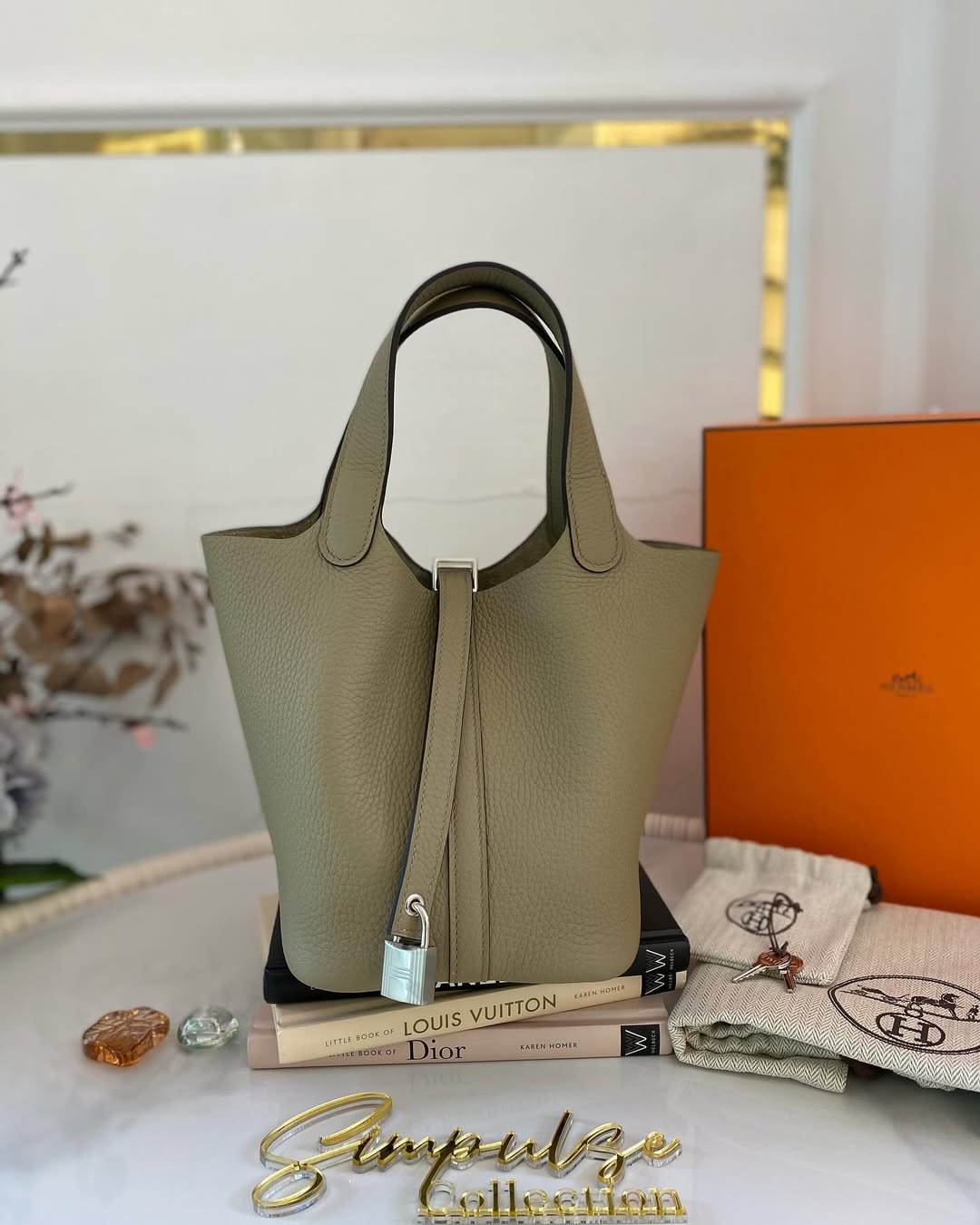 Hermes Pico Lock 18 Beige Marfa