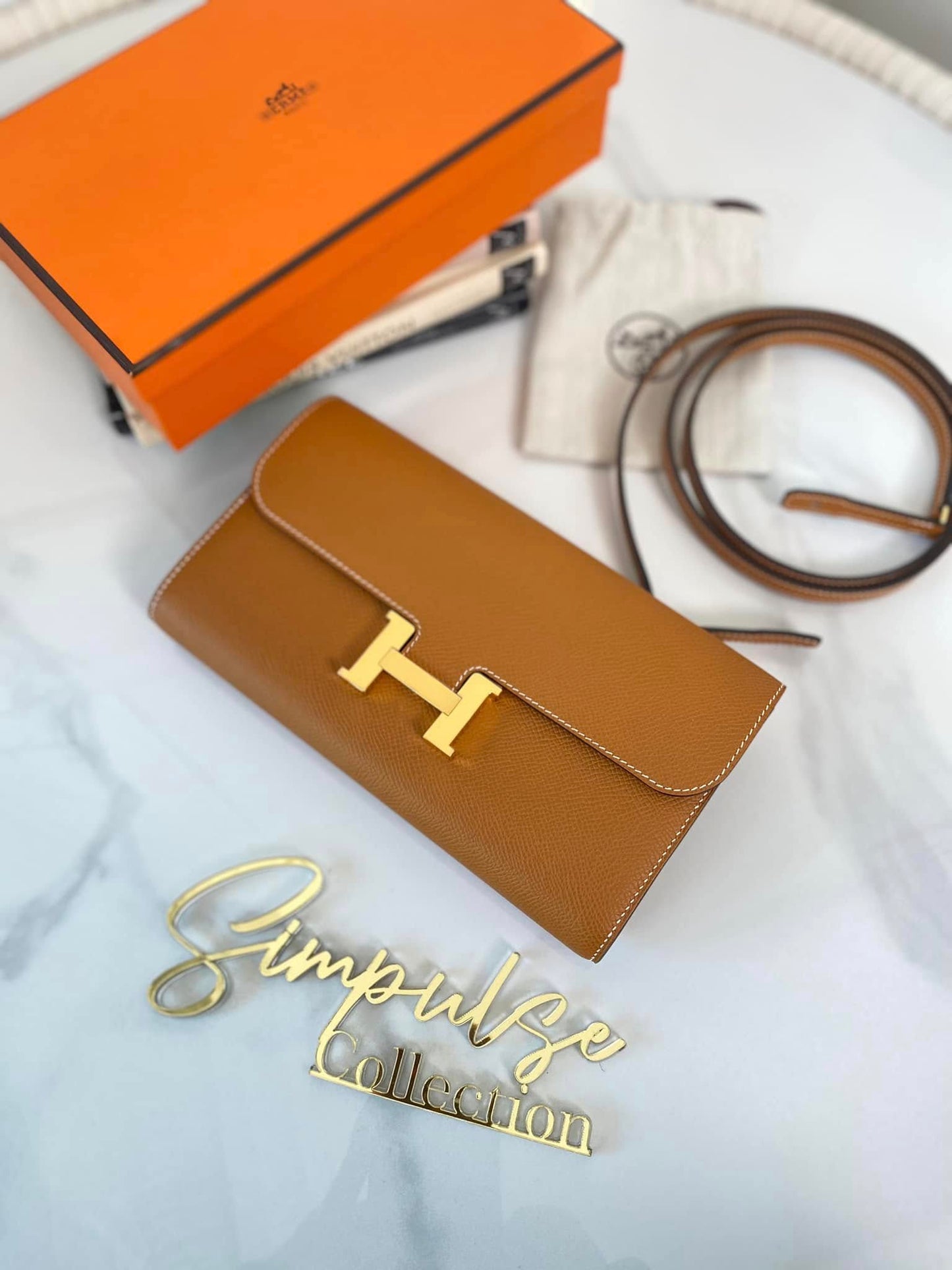 Hermes Constance To Go Toffee In Epsom GHW