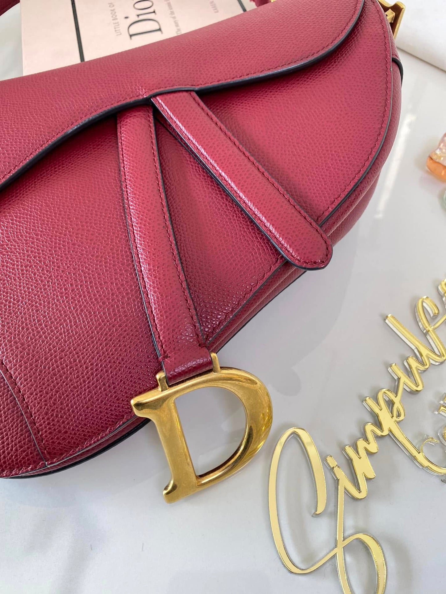 Dior Saddle Bag in Rouge Red Medium