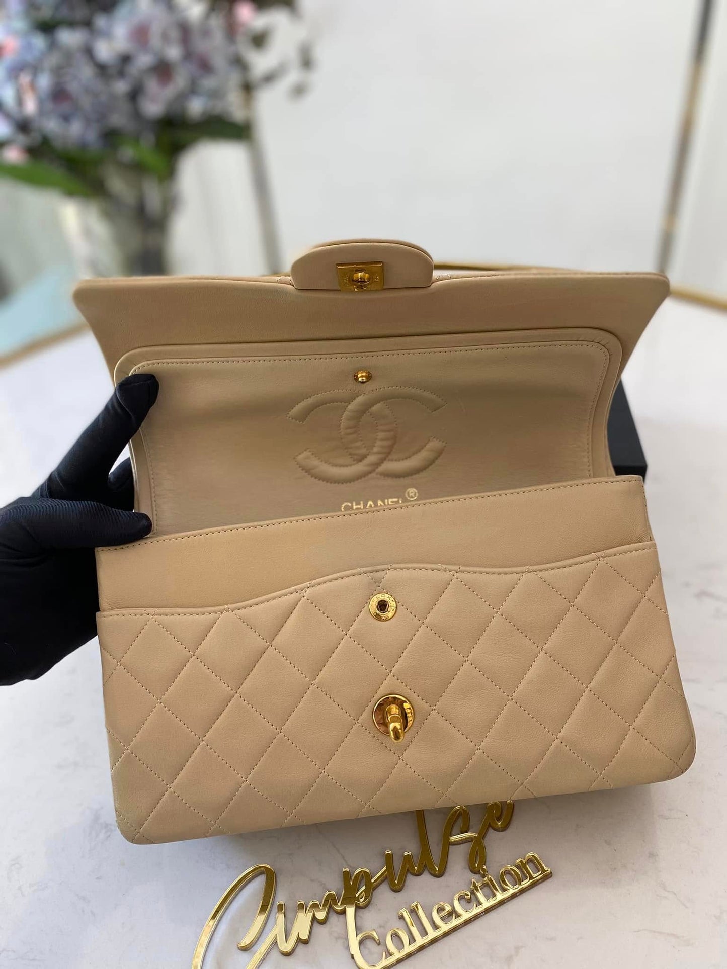 Chanel Medium Double Flap Lambskin Gold Hardware