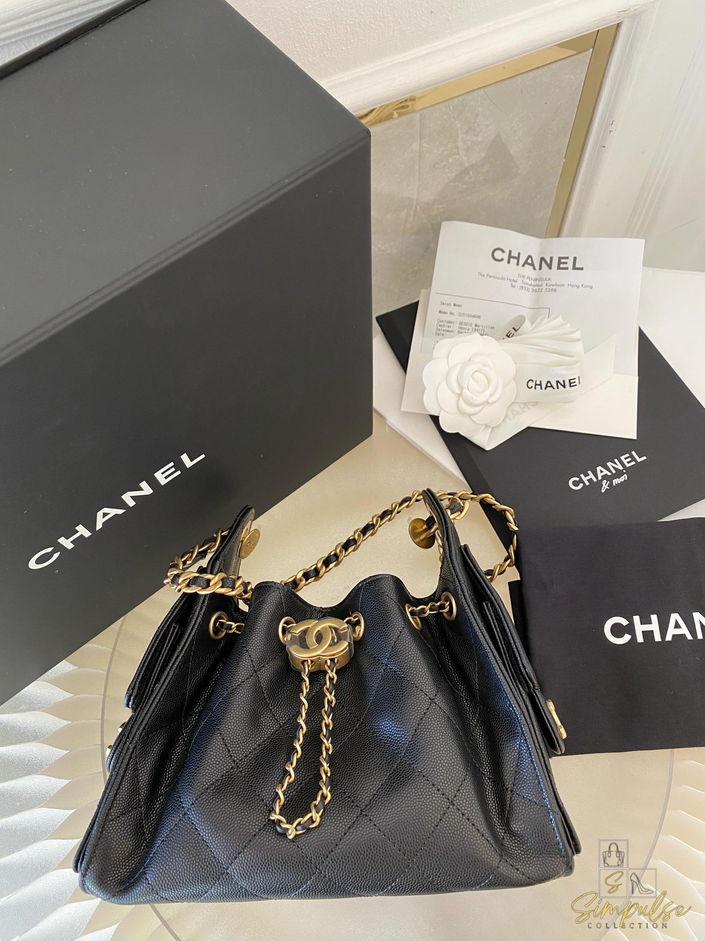 Chanel C25 Mini Black Caviar GHW