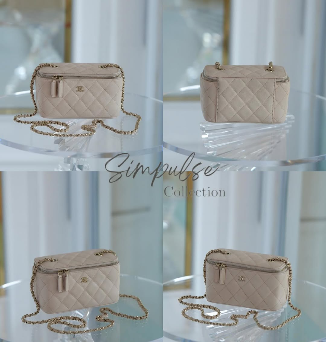 Chanel Vanity Caviar in Beige GHW