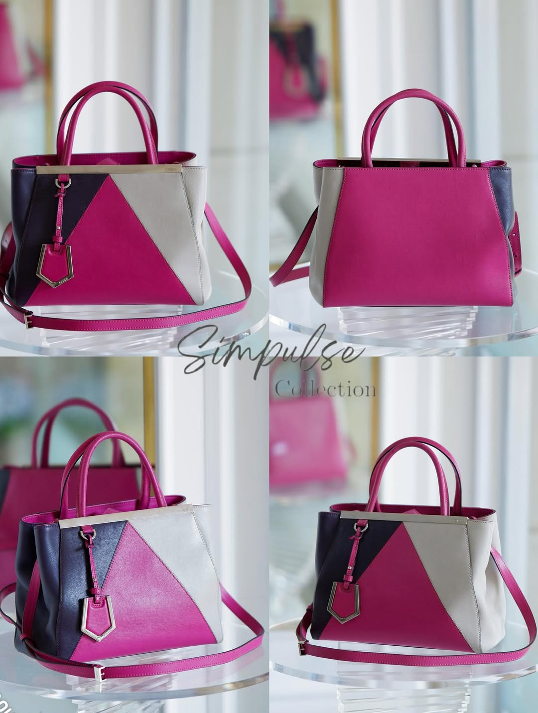Fendi 2 Jours Petite Tricolor Satchel