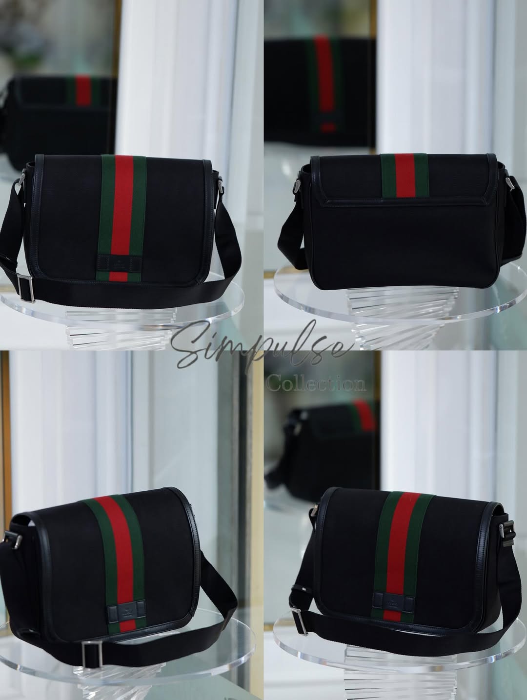 Gucci Techno Canvas Web Flap Messenger Medium