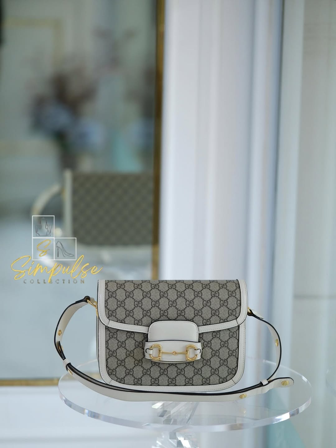 Gg Supreme Horsebit 1955 Bag White