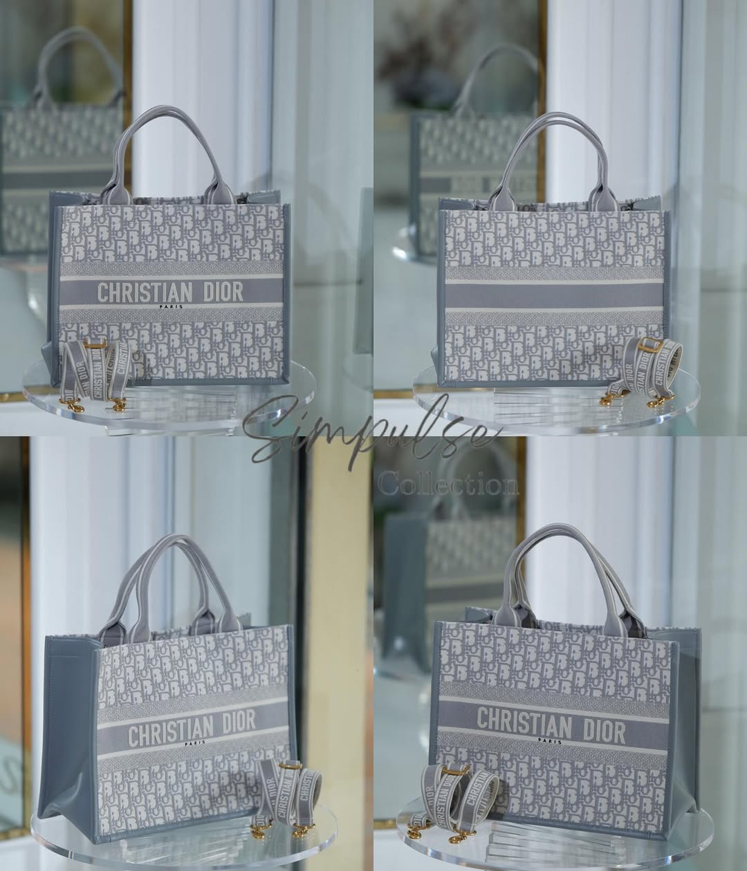 Dior Booktote Oblique Gray Medium w/ Strap