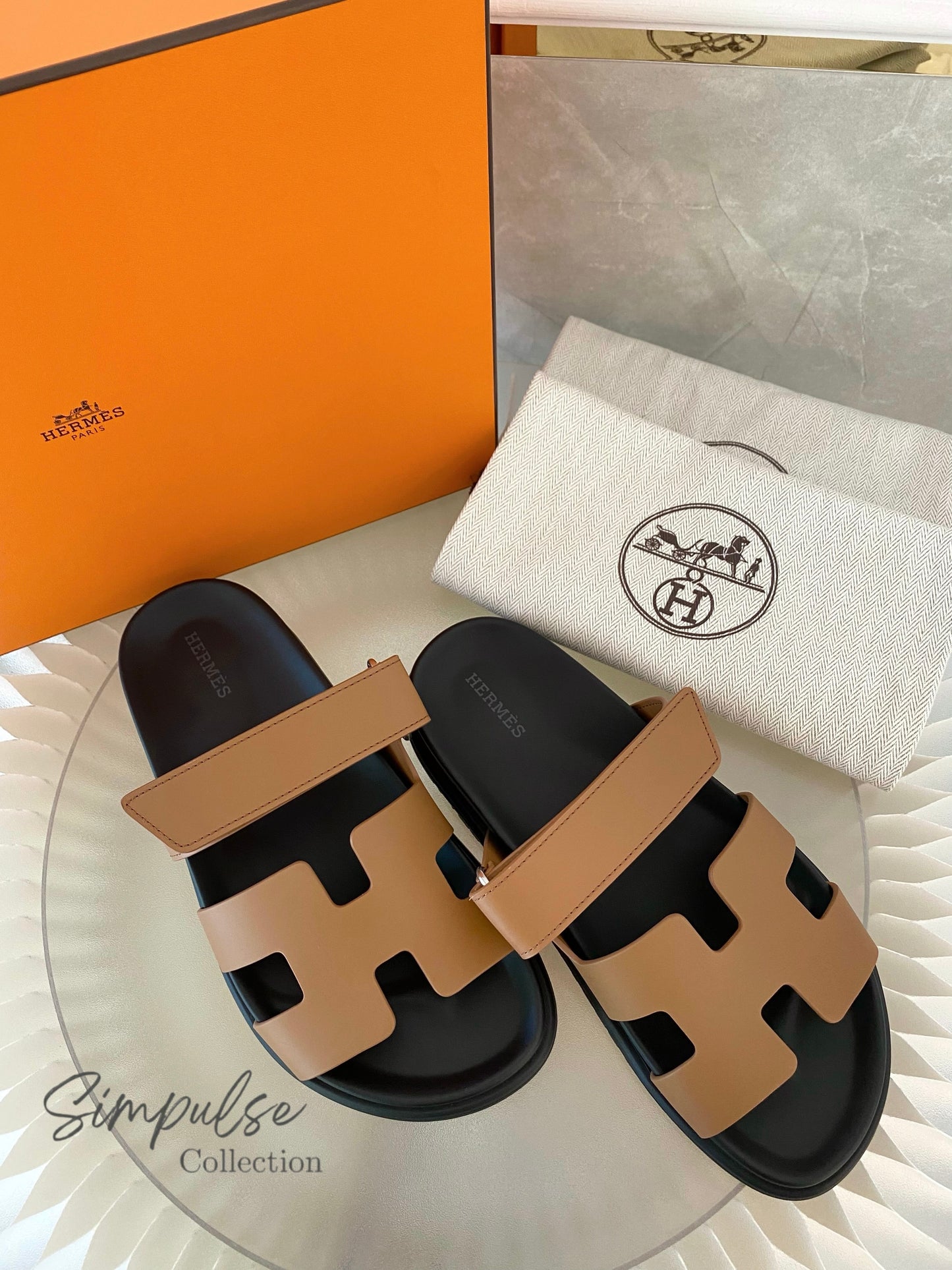 HERMES CHYPRE TAN SANDAL