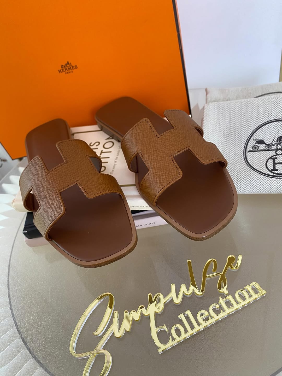 Hermes Oran Gold Tan 36