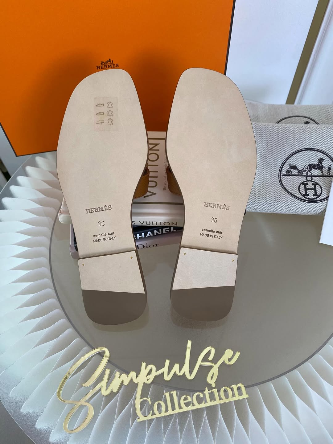 Hermes Oran Gold Tan 36
