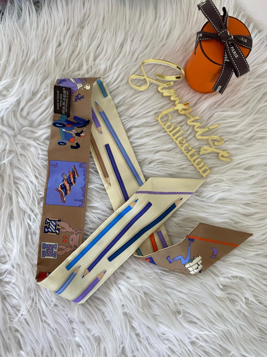 Hermes Twilly Creme/Brown
