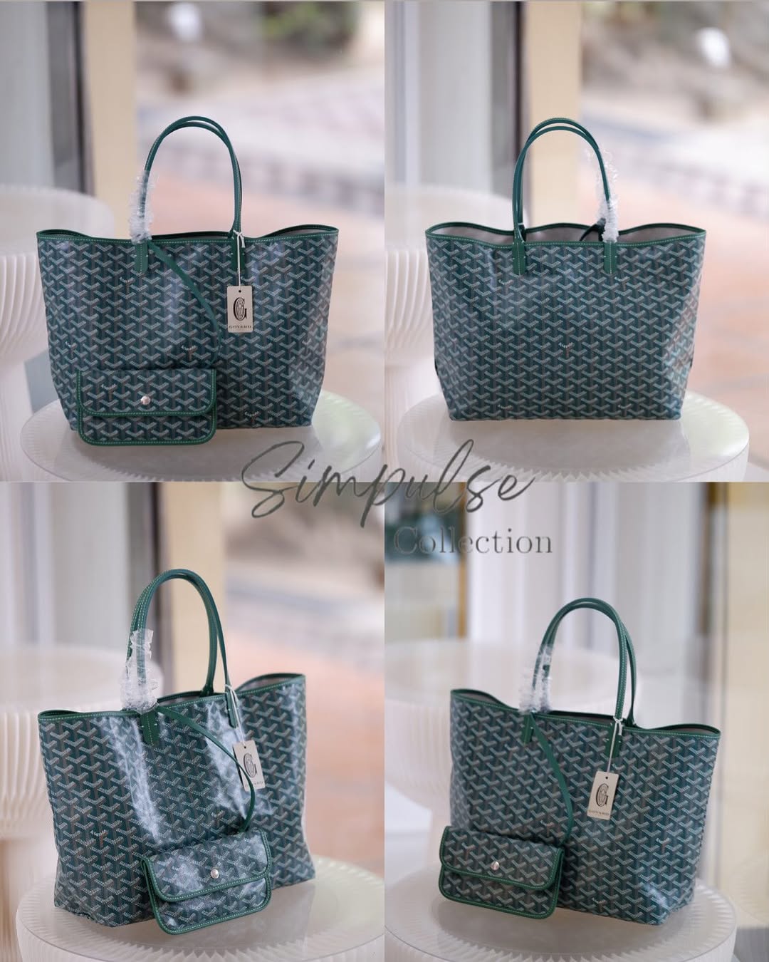 Goyard St. Louis Pm Size in Green