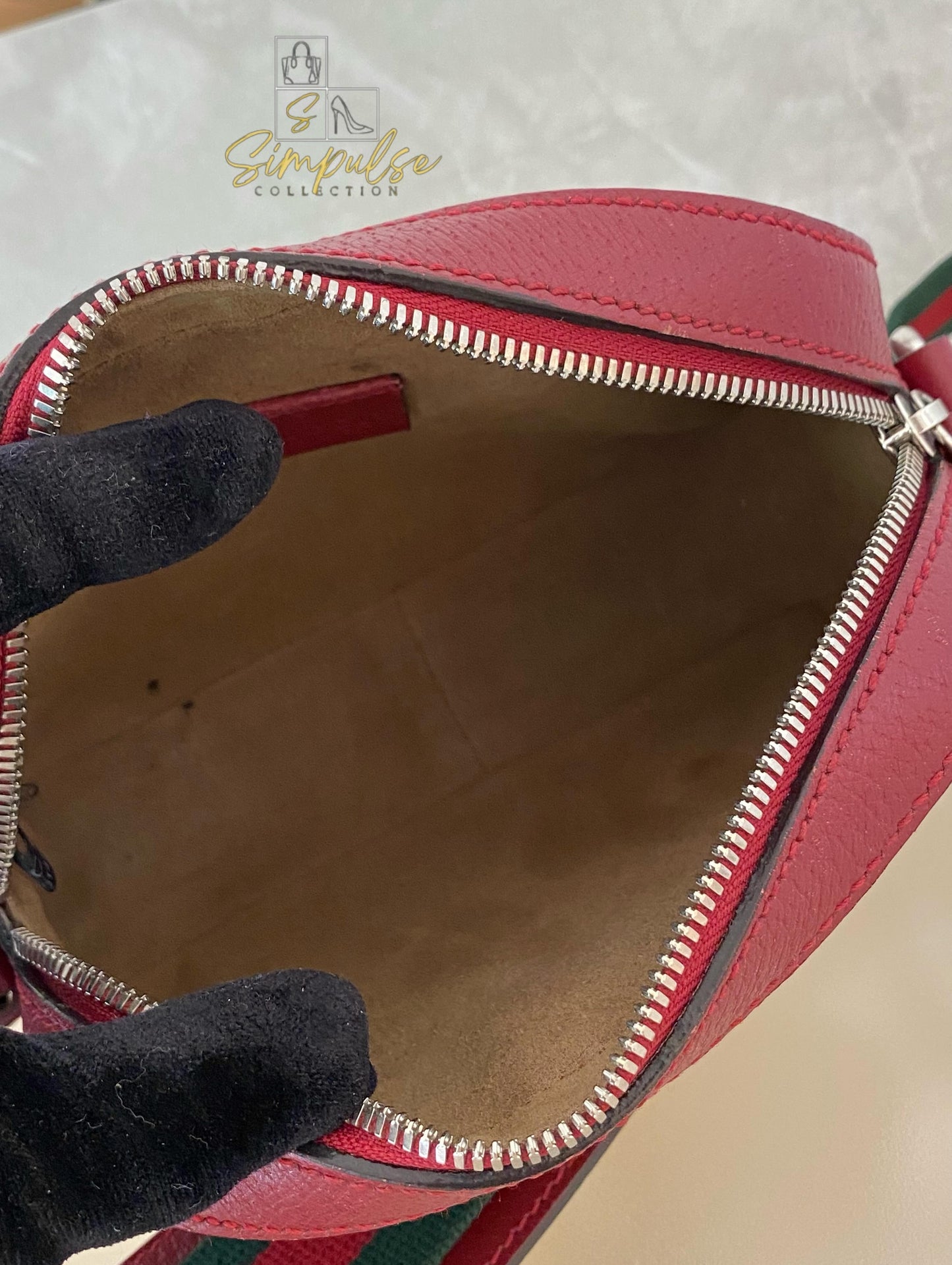 Gucci GG Supreme Monogram Tian Web Small Camera Bag