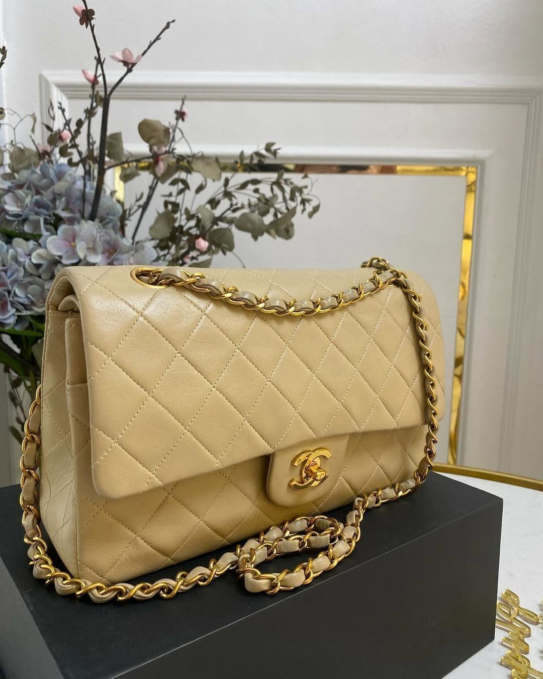 Chanel Medium Double Flap Lambskin Gold Hardware