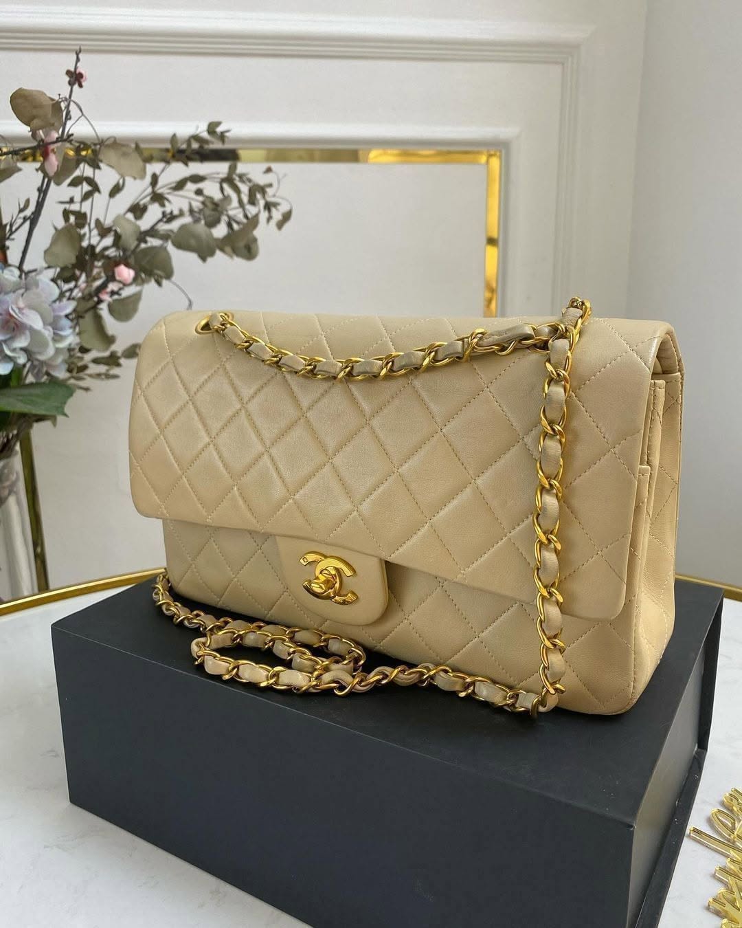 Chanel Medium Double Flap Lambskin Gold Hardware