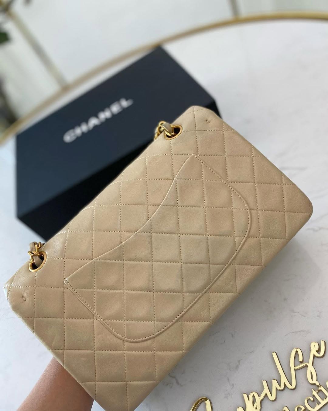 Chanel Medium Double Flap Lambskin Gold Hardware