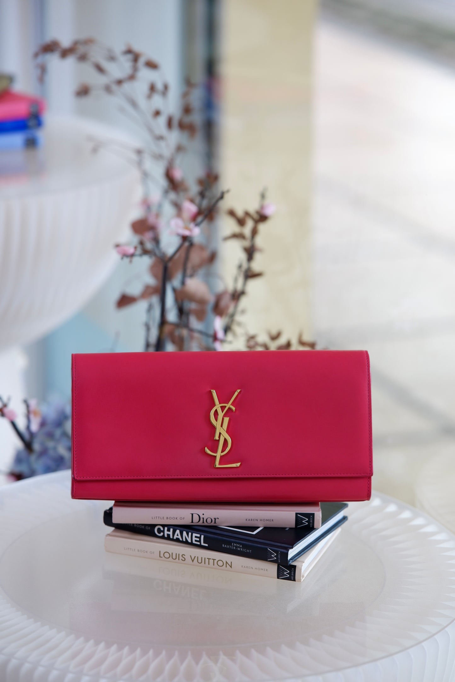 Y S L Kate Monogrammed Leather Clutch Bag