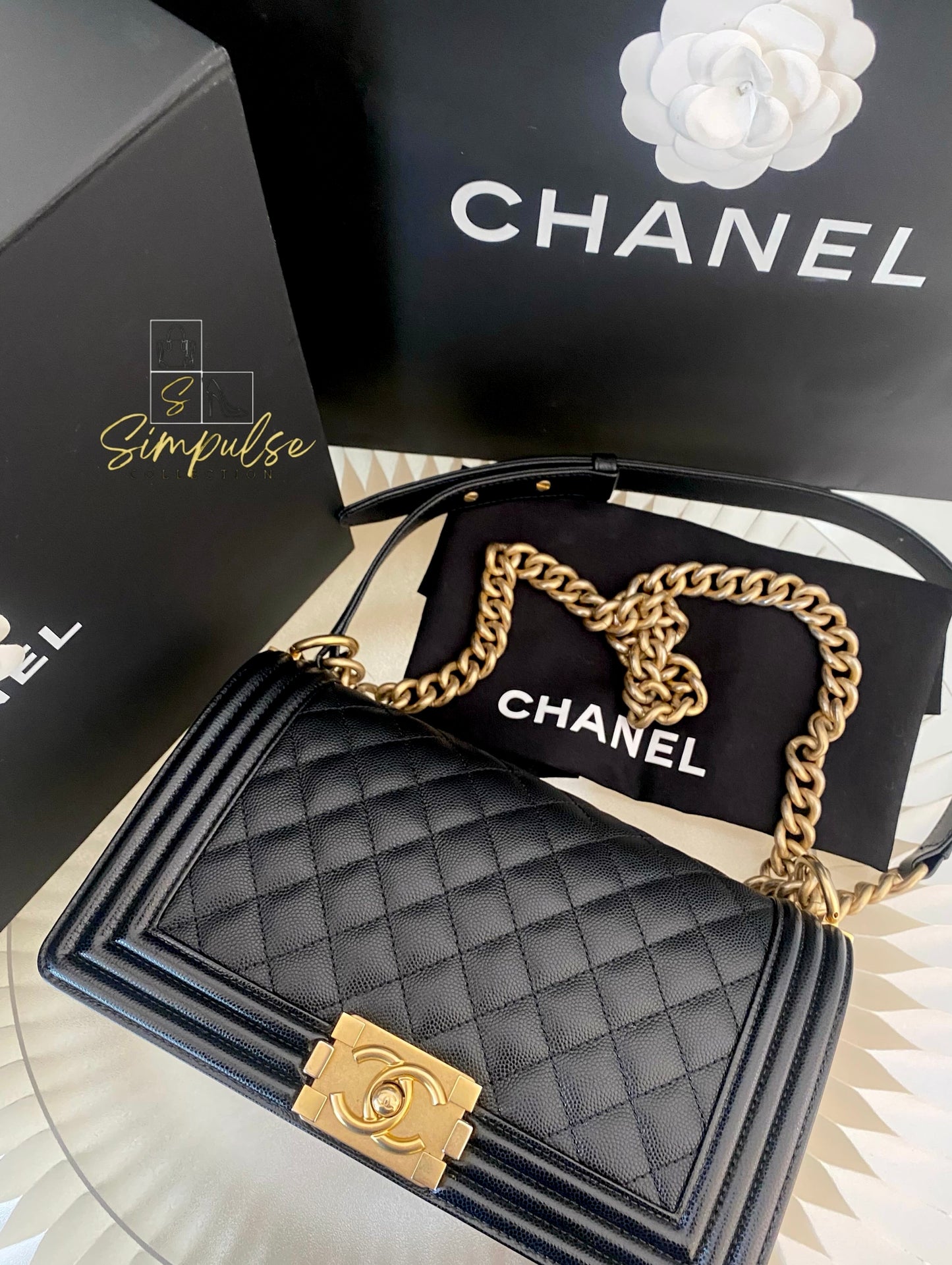 Chanel Leboy Old Medium Caviar Black GHW
