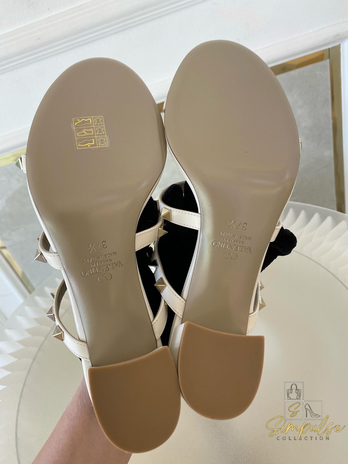 Valentino Rockstud White Heels