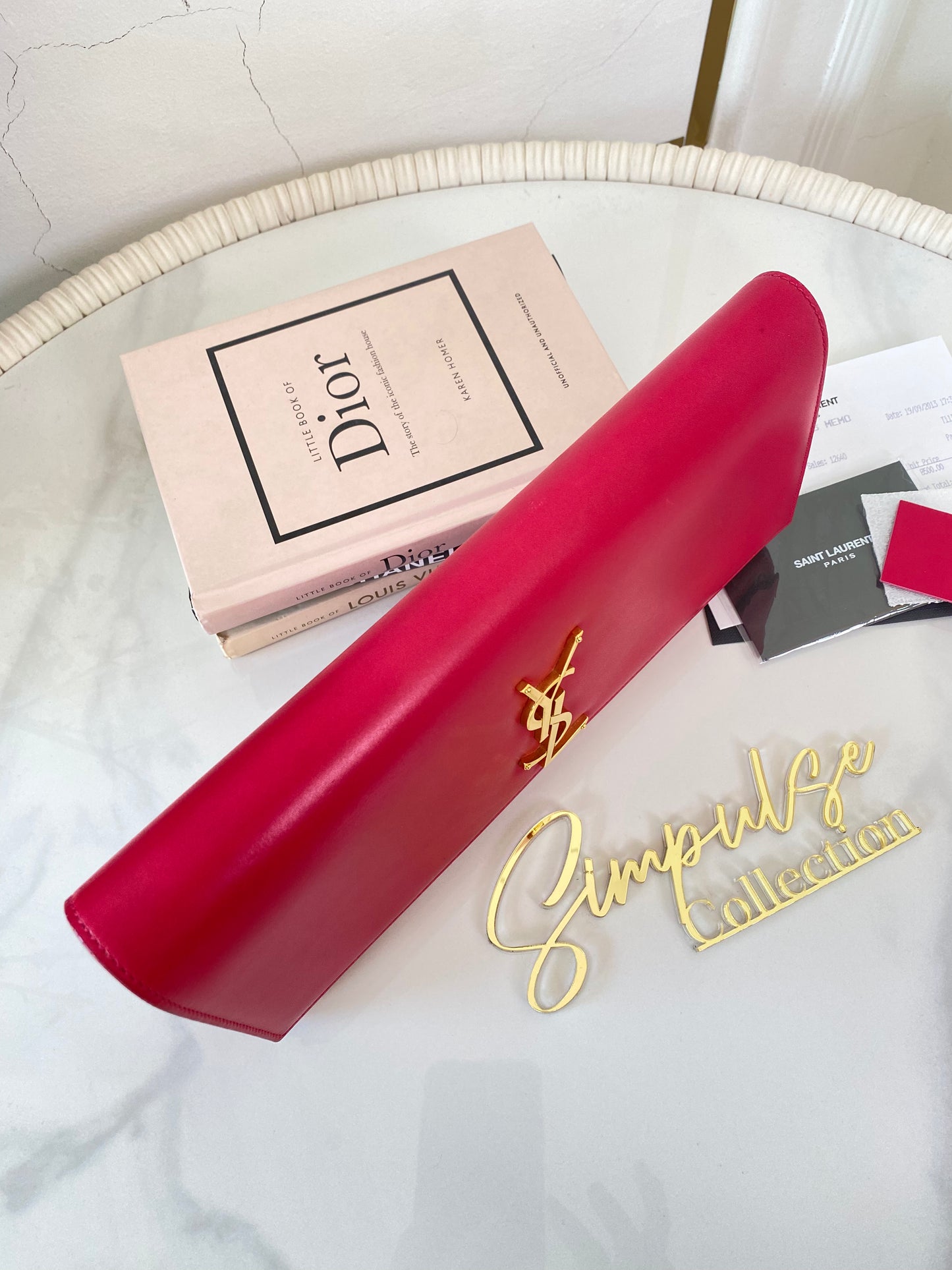 Y S L Kate Monogrammed Leather Clutch Bag