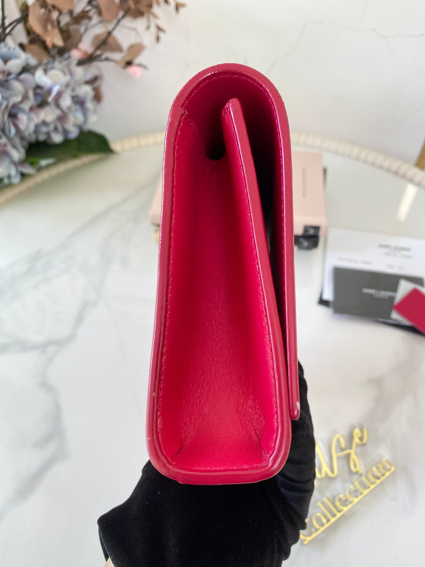 Y S L Kate Monogrammed Leather Clutch Bag