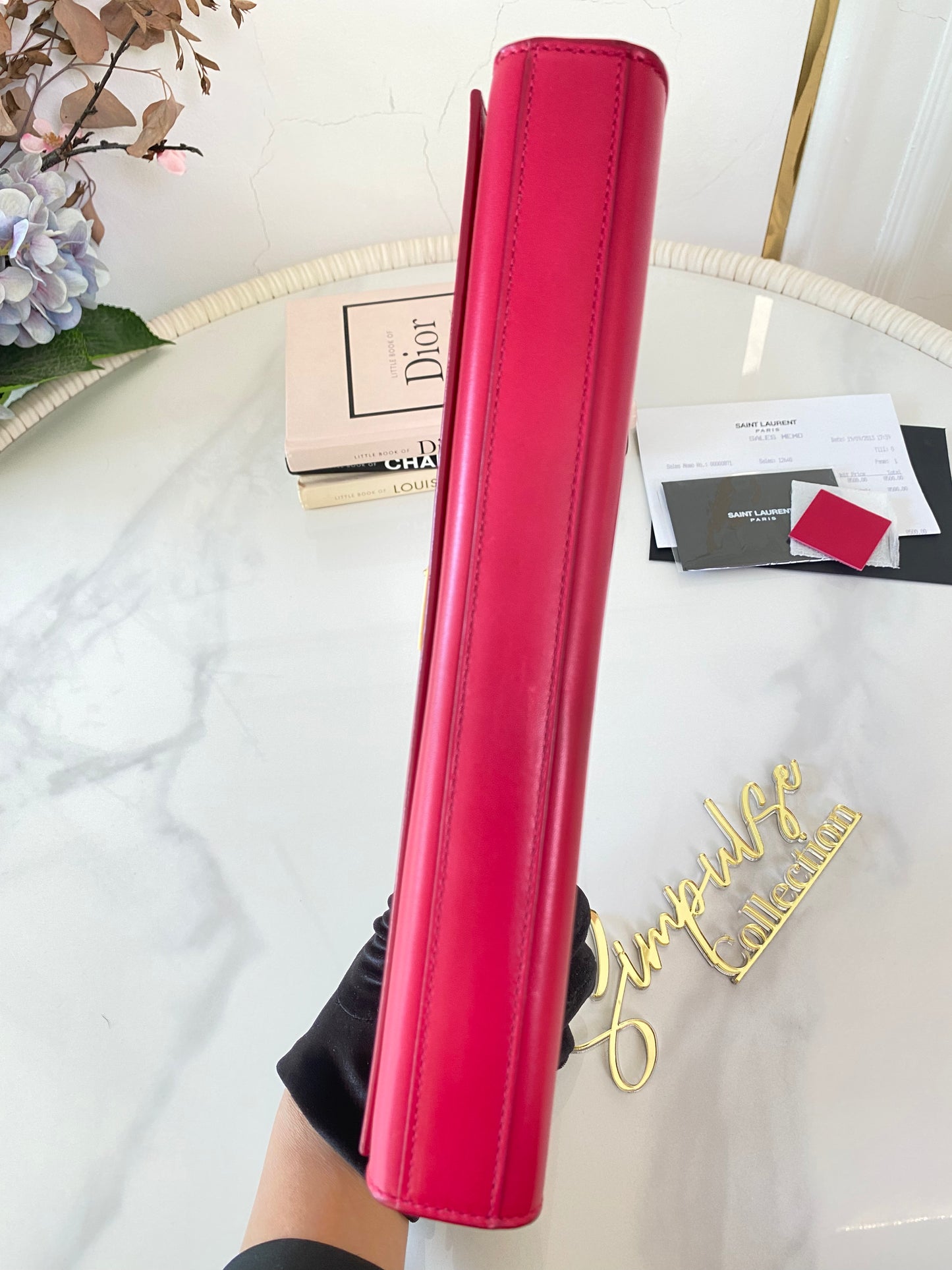 Y S L Kate Monogrammed Leather Clutch Bag