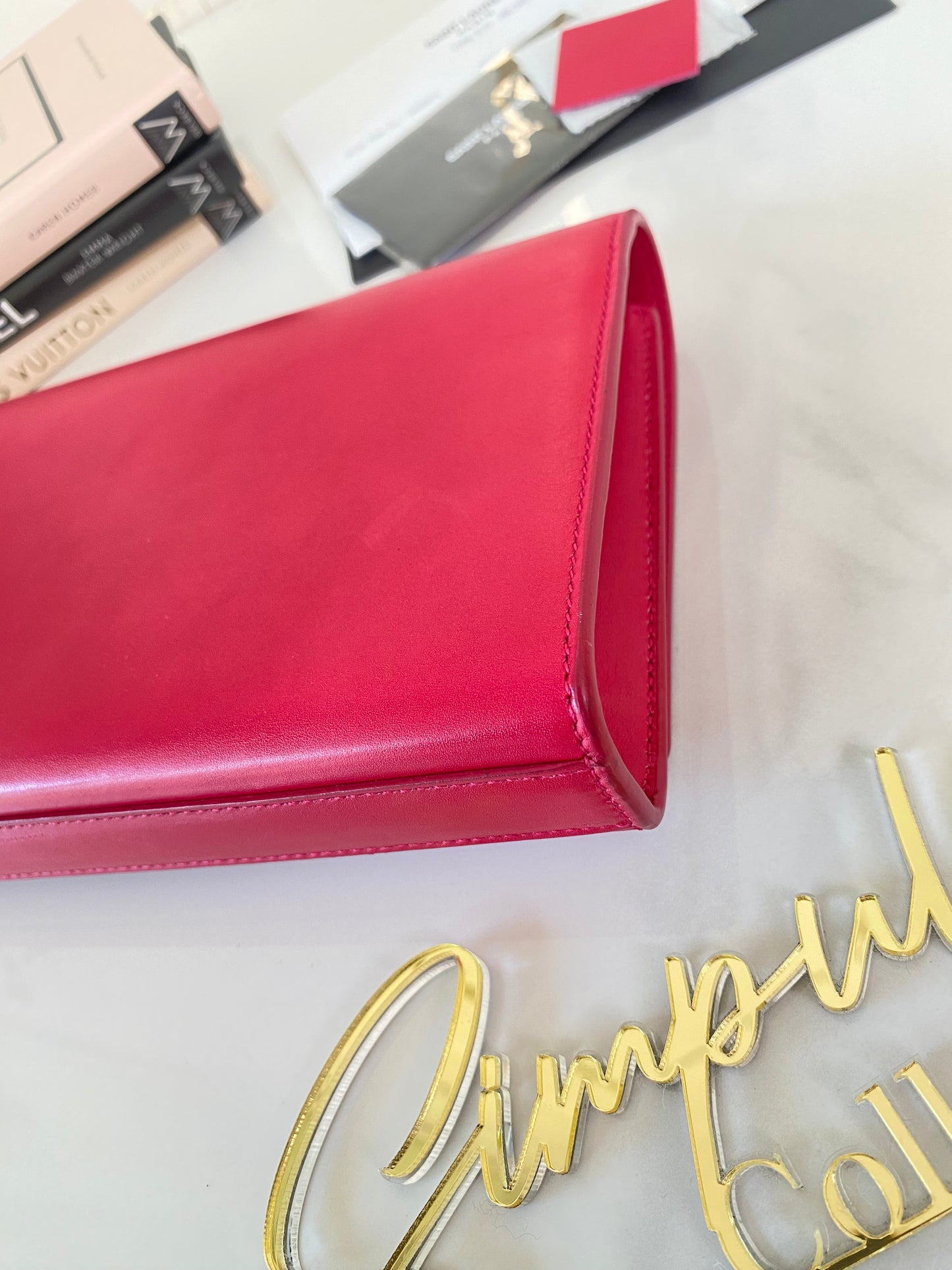 Y S L Kate Monogrammed Leather Clutch Bag