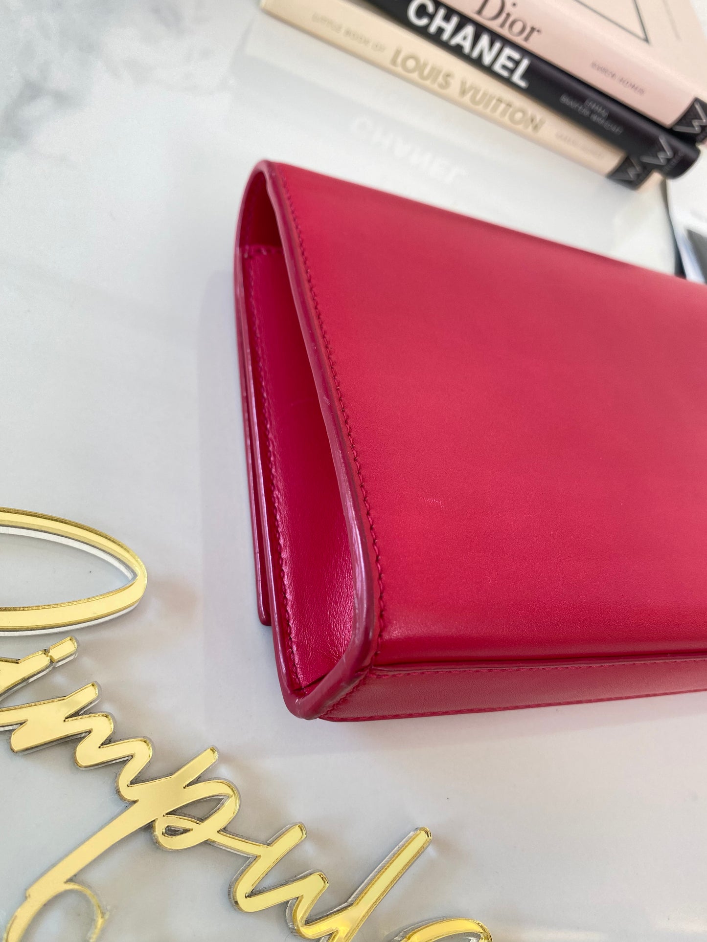 Y S L Kate Monogrammed Leather Clutch Bag