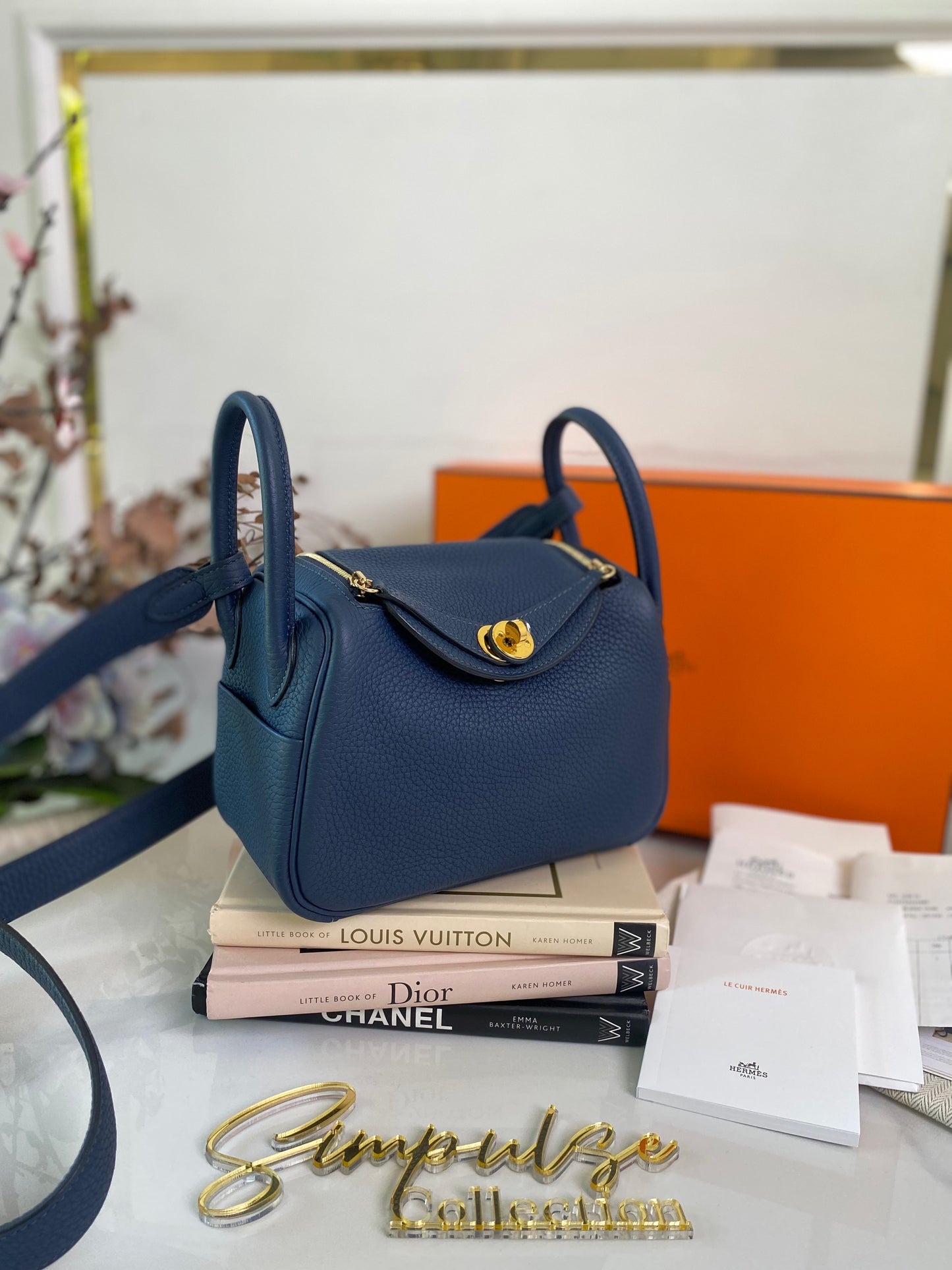 Mini Lindy Navy Blue GHW